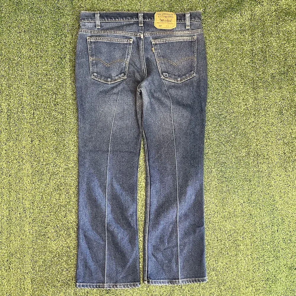 Vintage Levis 517 Jeans 36x30 Bootcut Denim Orange Tab Jeans USA 34x27 Fit